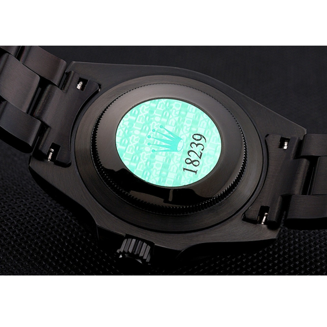 Aaa fake watches II And Case Black Black Master Rolex PVD And Dial Black Swiss Bracelet GMT Blue Bezel 1014